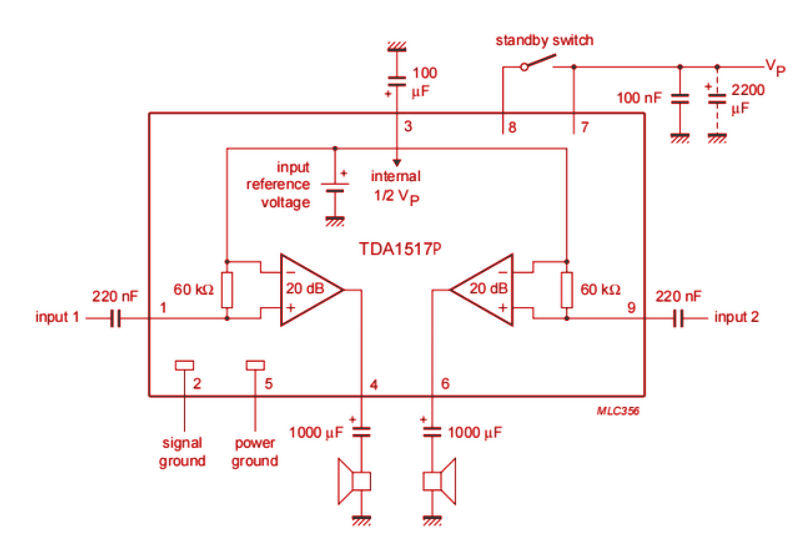 TDA1517P Circuit Diagram